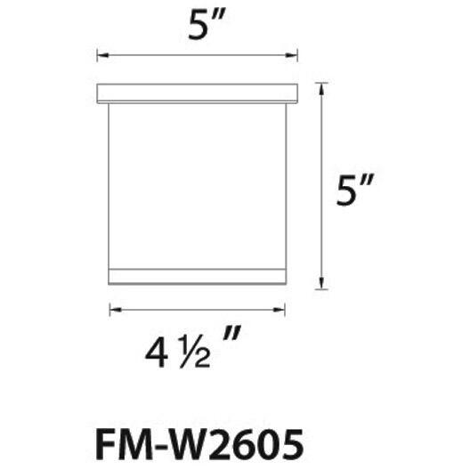 Tube LED 4.5 inch Brushed Aluminum Outdoor Flush