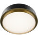 Salvo LED 15 inch Black and Aged Brass Flush Mount Ceiling Light in 3000K, Black Aged Brass, dweLED