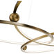 Sidewinder LED 60 inch Aged Brass Chandelier Ceiling Light, dweLED