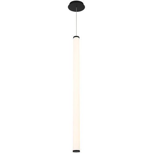 Flare LED 2 inch Black Linear Pendant Ceiling Light in Aged Brass, dweLED