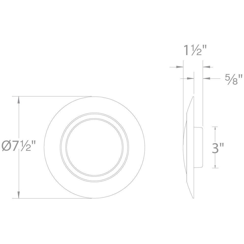 I Can't Believe It's Not Recessed LED 7.5 inch White Flush Mount Ceiling Light in 3000K, 1, WAC Limited