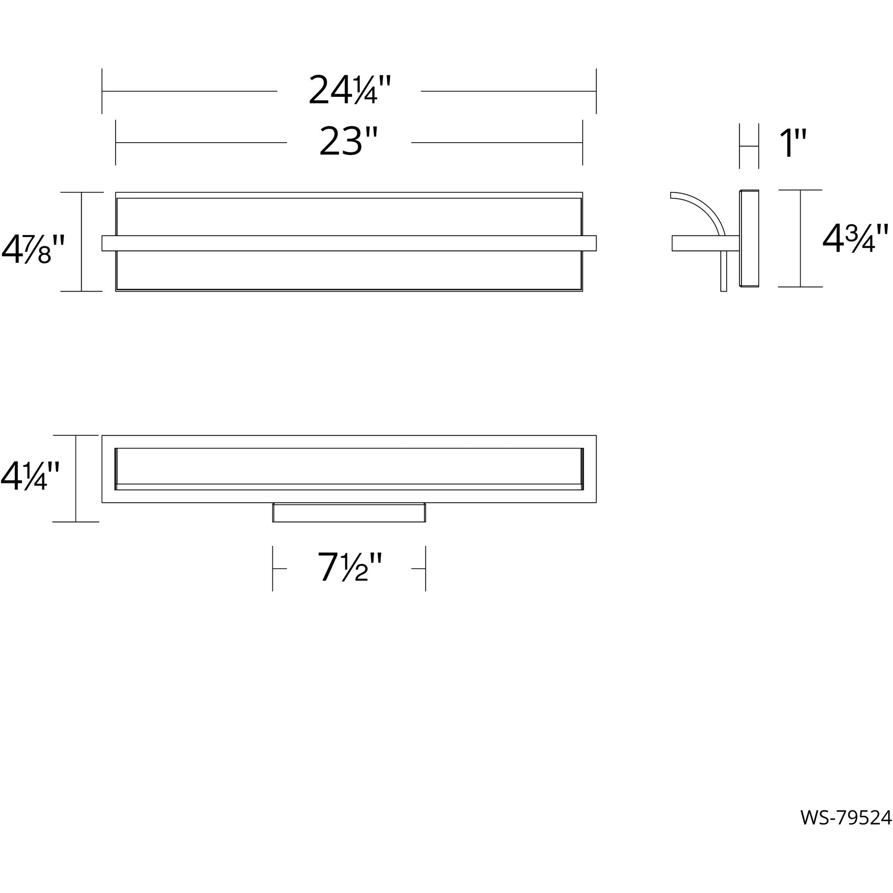 Shard LED 24 inch Brushed Nickel Bath Vanity & Wall Light in 4000K, dweLED