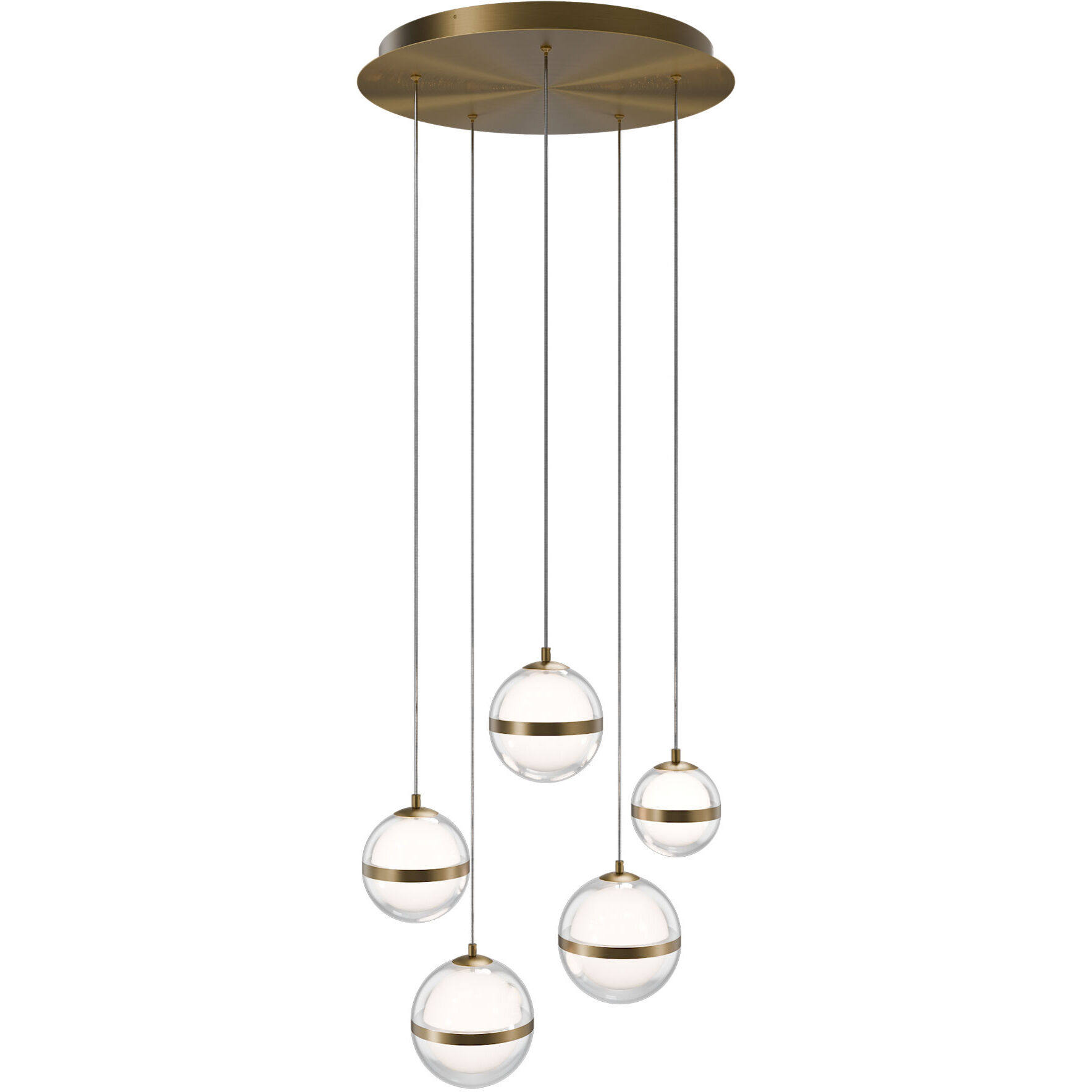 Cyllindra LED 16.8 inch Aged Brass Chandelier Ceiling Light, dweLED