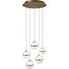 Cyllindra LED 16.8 inch Aged Brass Chandelier Ceiling Light, dweLED