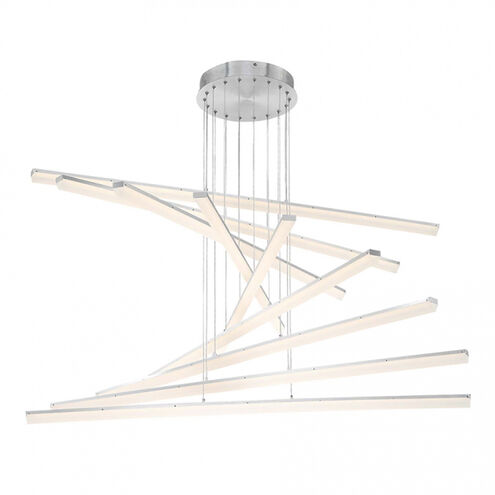 Stack LED 48 inch Brushed Aluminum Pendant Ceiling Light in 48in, 9, dweLED