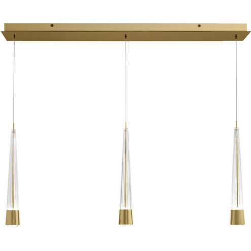 Quill LED 8 inch Aged Brass Multi-Light Pendant Ceiling Light, dweLED
