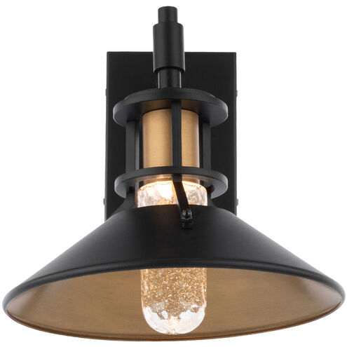 Sleepless LED 11 inch Black with Aged Brass Outdoor Wall Light, dweLED
