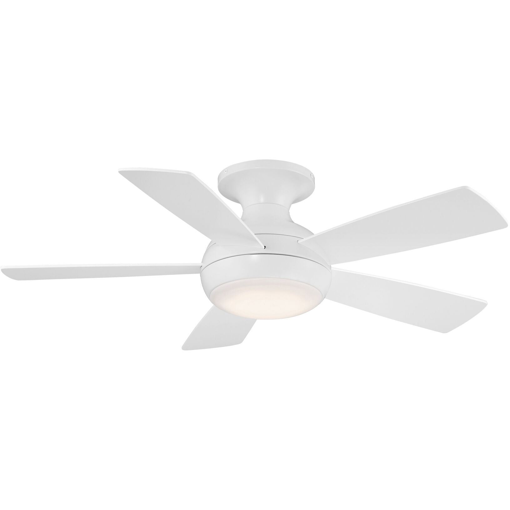 Odyssey 44 inch Matte White Flush Mount Ceiling Fans, Smart Fan
