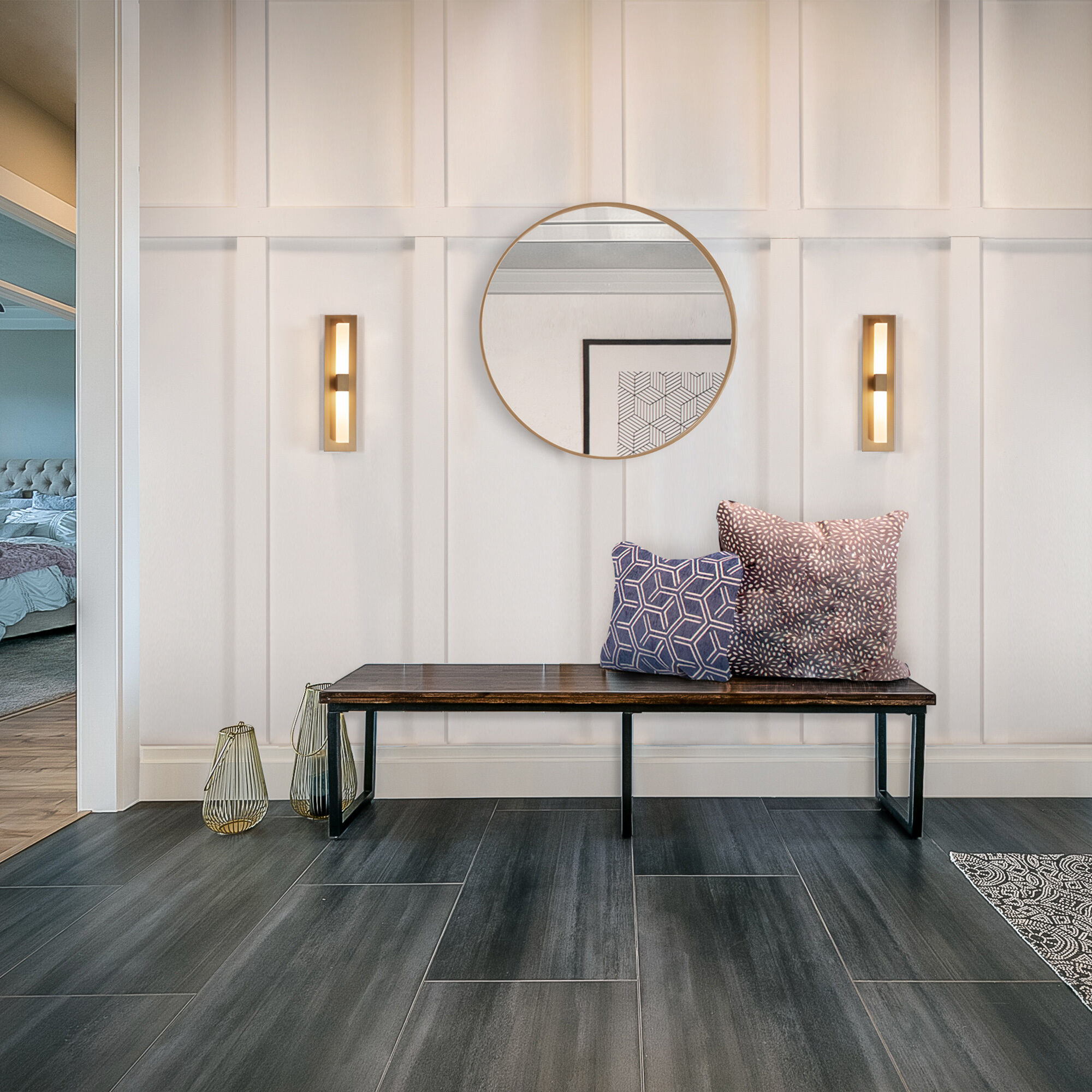 Camelot Wall Sconce Wall Light in Aged Brass, dweLED