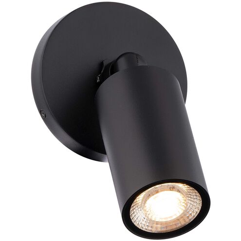 Cylinder LED 5.06 inch Black Outdoor Wall Light