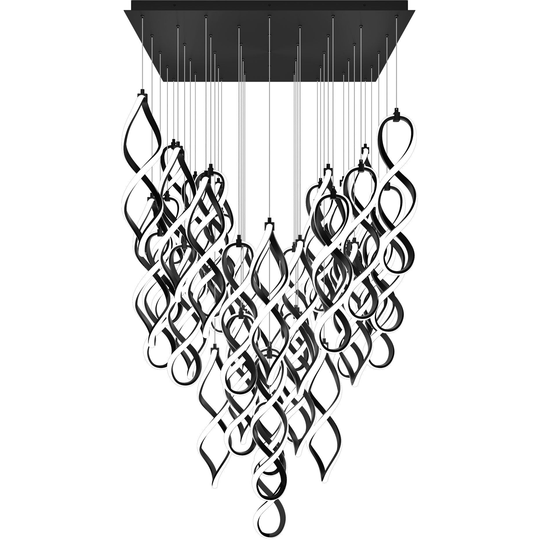 Interlace LED 37.88 inch Black Multi-Light Pendant Ceiling Light, dweLED