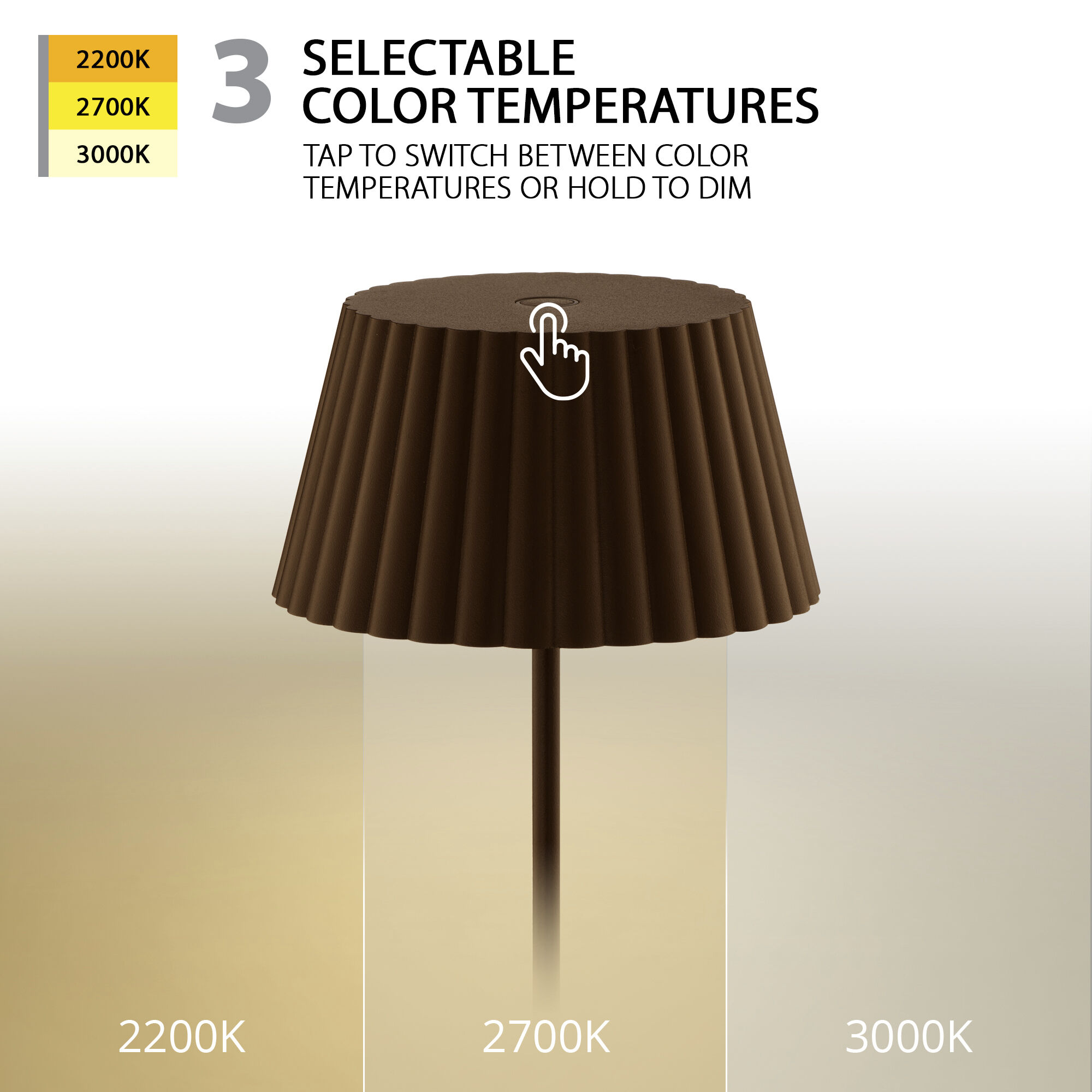 Pleat 14.75 inch 2.00 watt Bronze Rechargeable Table Lamp Portable Light, WAC Limited