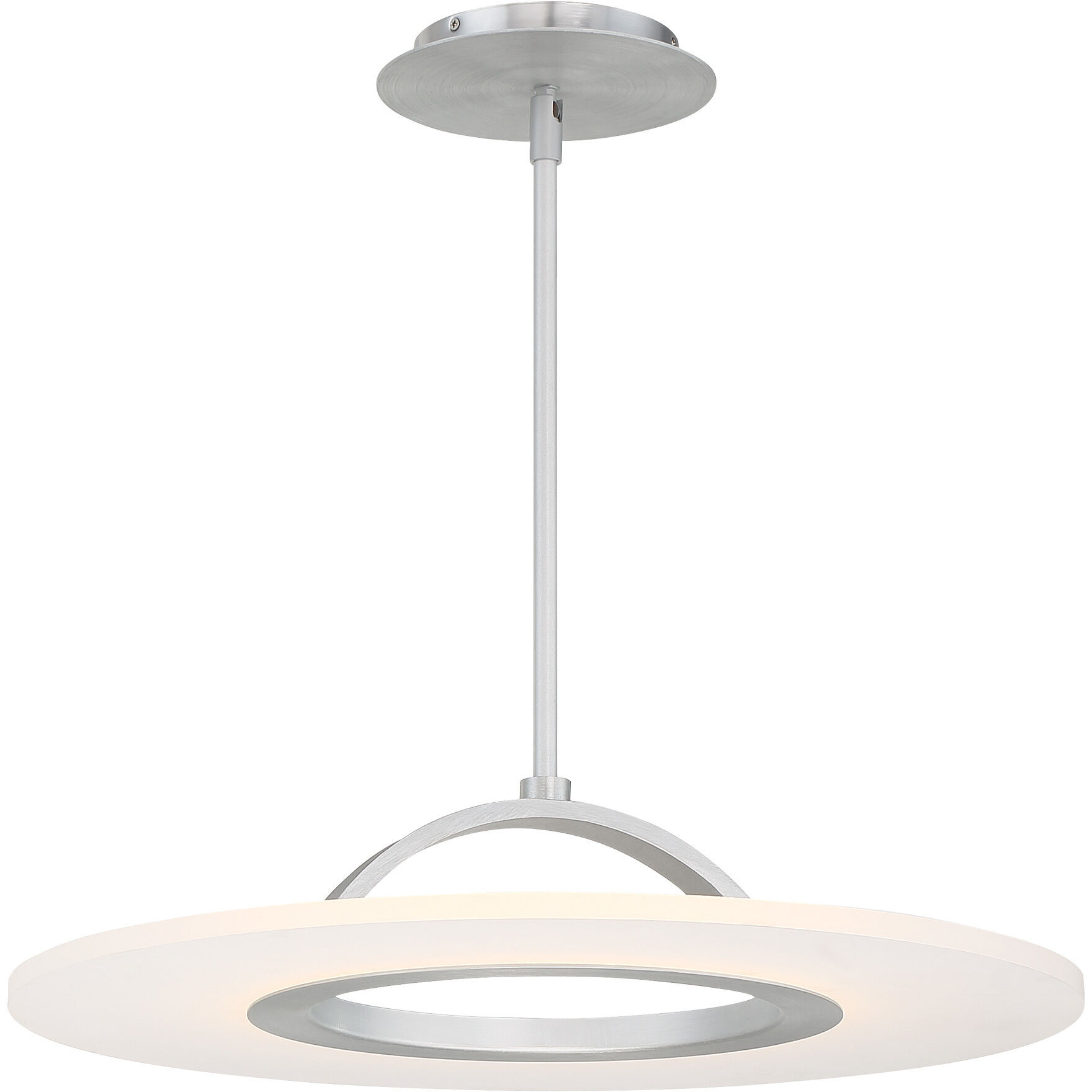 Elektron LED 20 inch Brushed Aluminum Semi-Flush Mount Ceiling Light, dweLED