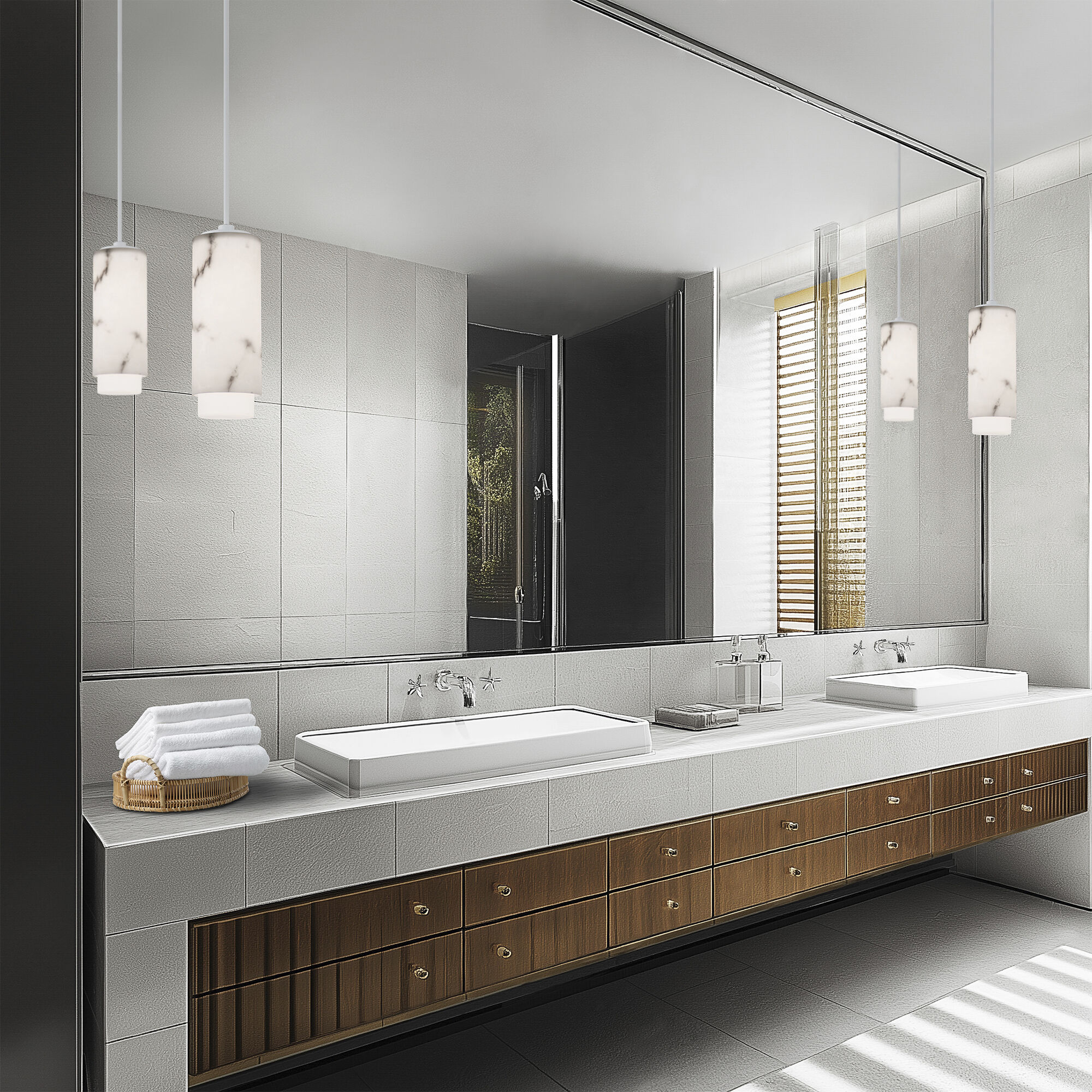 Aragon LED 4.5 inch White Pendant Ceiling Light in 2700K, dweLED