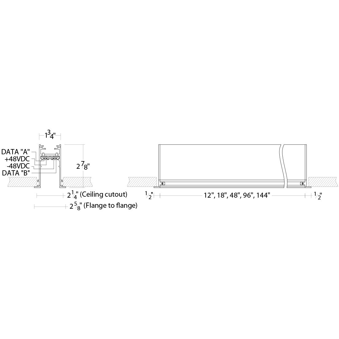 Ventrix 48 Black Track Systems Ceiling Light