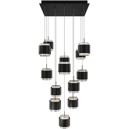 Banded LED 21 inch Black Chandelier Ceiling Light, dweLED