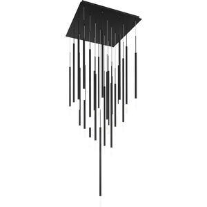 Viggo LED 28 inch Black Multi-Light Pendant Ceiling Light, dweLED