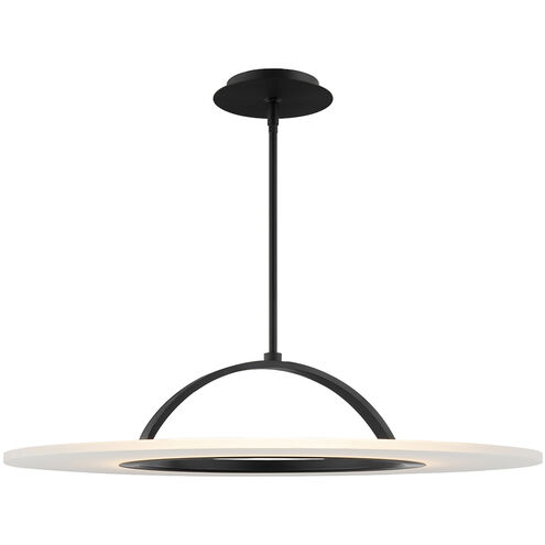 Elektron LED 28 inch Black Semi-Flush Mount Ceiling Light, dweLED