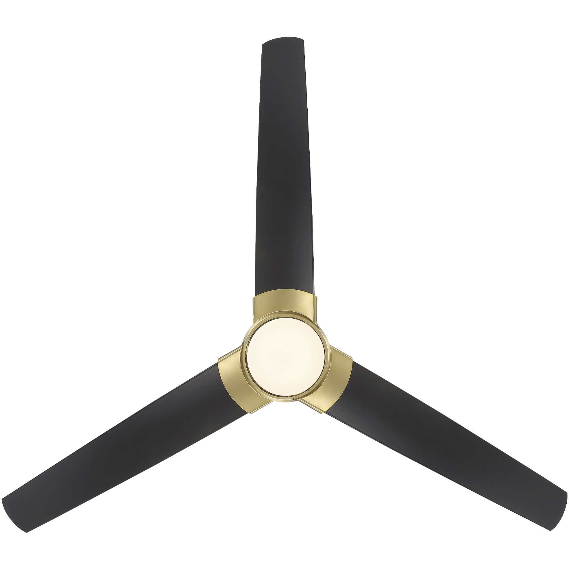 Zelda 60 inch Soft Brass Matte Black with Matte Black Blades Downrod Ceiling Fans, Smart Fan