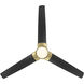 Zelda 60 inch Soft Brass Matte Black with Matte Black Blades Downrod Ceiling Fans, Smart Fan