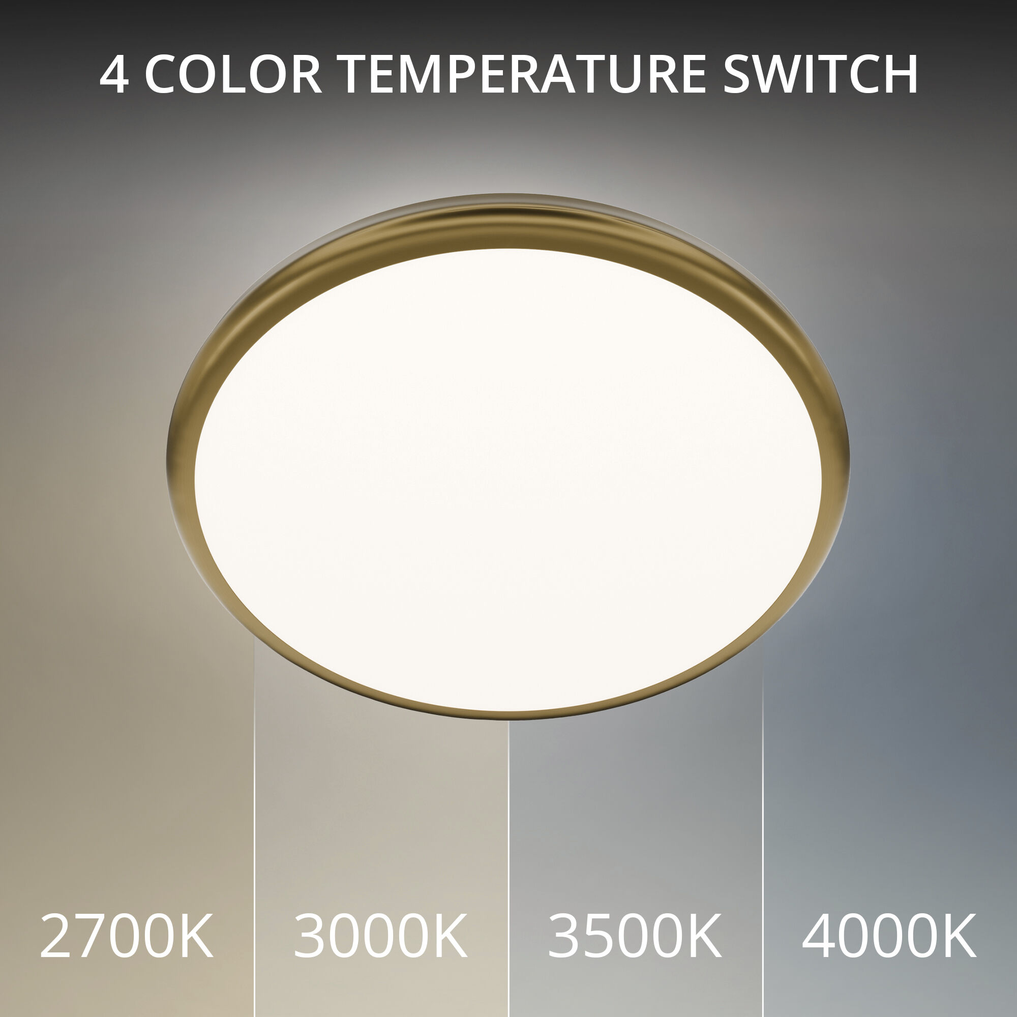 Parthenon LED 15 inch Aged Brass Flush Mount Ceiling Light in 3500K, dweLED