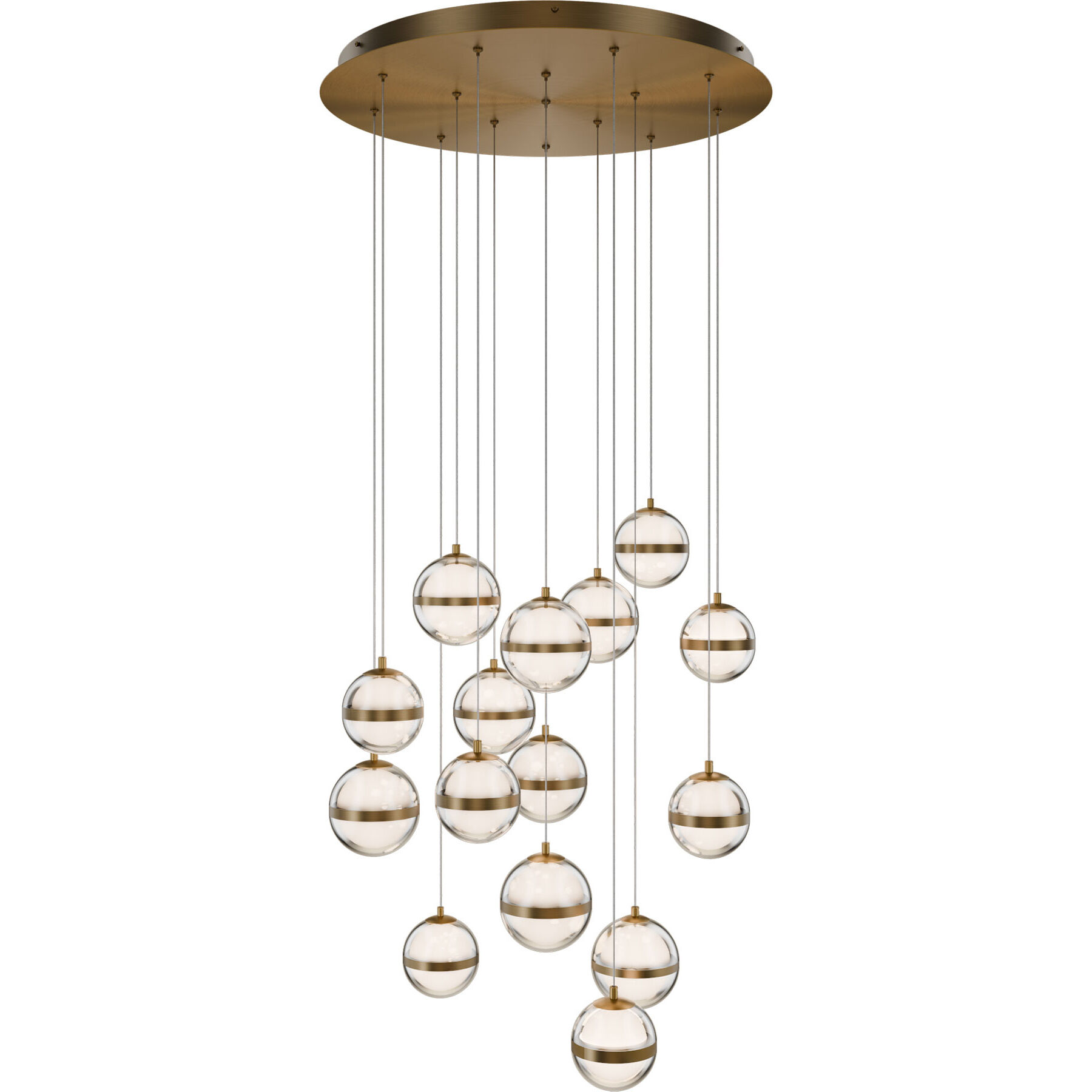 Cyllindra LED 23 inch Aged Brass Chandelier Ceiling Light, dweLED