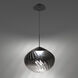 Swayzey LED 14 inch Powder Coated Black Mini-Pendant Ceiling Light in Black Smoke Glass, dweLED
