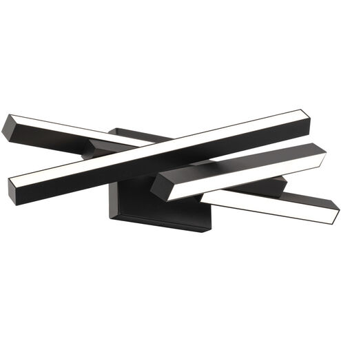 Parallax LED 20 inch Black Bath Vanity & Wall Light in 3500K, dweLED