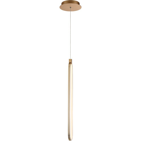 Charmed LED 4 inch Soft Gold Linear Pendant Ceiling Light in 1in, dweLED 