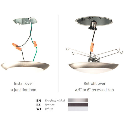 Disc LED 7.4 inch Bronze Flush Mount Ceiling Light in 3000K