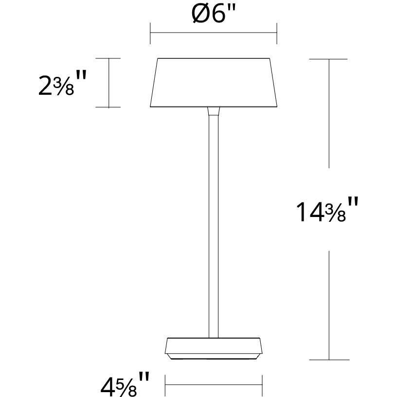 Crystal 14.38 inch 2.00 watt White Rechargeable Table Lamp Portable Light, WAC Limited