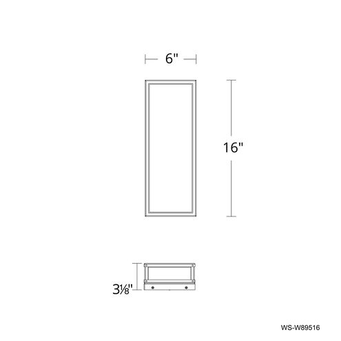 Beech LED 16 inch Black Outdoor Wall Light in 2700K, dweLED
