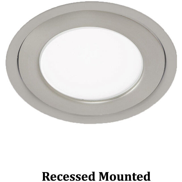 LED Button Light 24 LED 3 inch Brushed Nickel Puck Light in 2700K