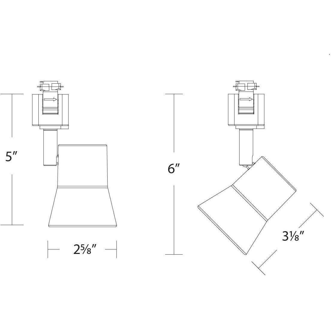 Solo 1 Light 120 Black H Track Fixture Ceiling Light, WAC Limited