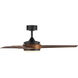 Mod 54 inch Matte Black Distressed Koa with Distressed Koa Blades Downrod Ceiling Fans, Smart Fan