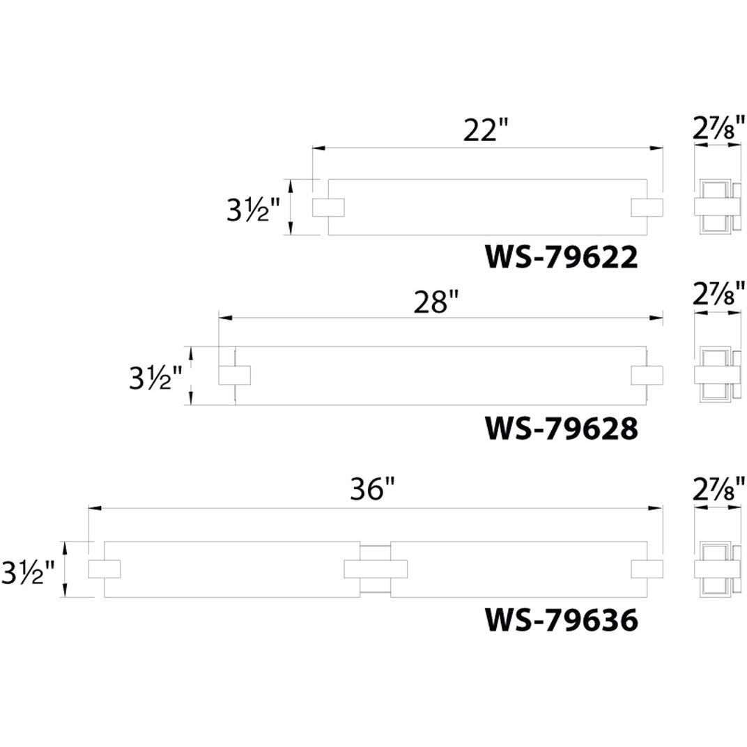 Bliss LED 28 inch Polished Nickel Bath Vanity & Wall Light in 3500K, dweLED