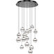 Cyllindra LED 23 inch Black Chrome Chandelier Ceiling Light in Black/Chrome, dweLED