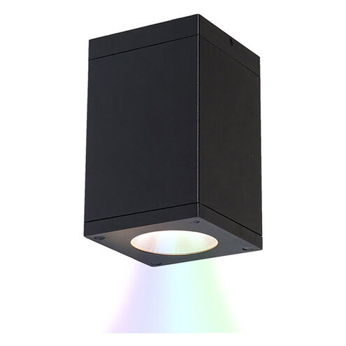 Cube Arch Black Flush Ceiling Light in Flood, 90, Color Changing