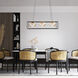 Sinclair 3 Light 42.25 inch Black/Gold Leaf Linear Pendant Ceiling Light, dweLED