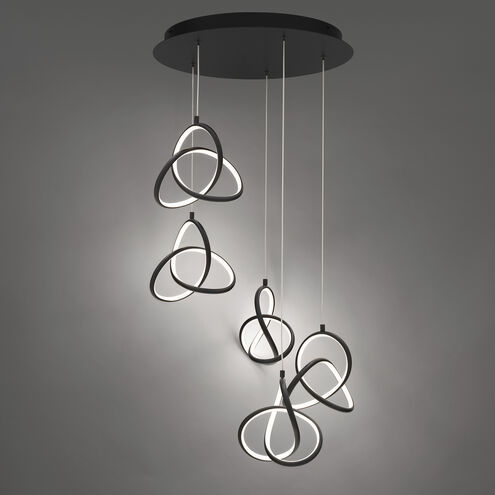 Vornado LED 17 inch Black Multi-Light Pendant Ceiling Light, dweLED