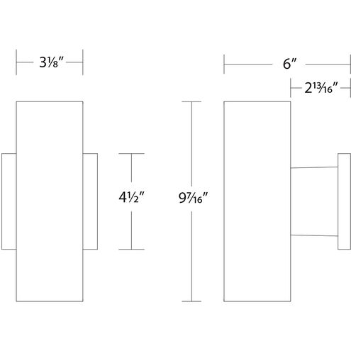 Cylinder LED 9.42 inch Black Outdoor Wall Light