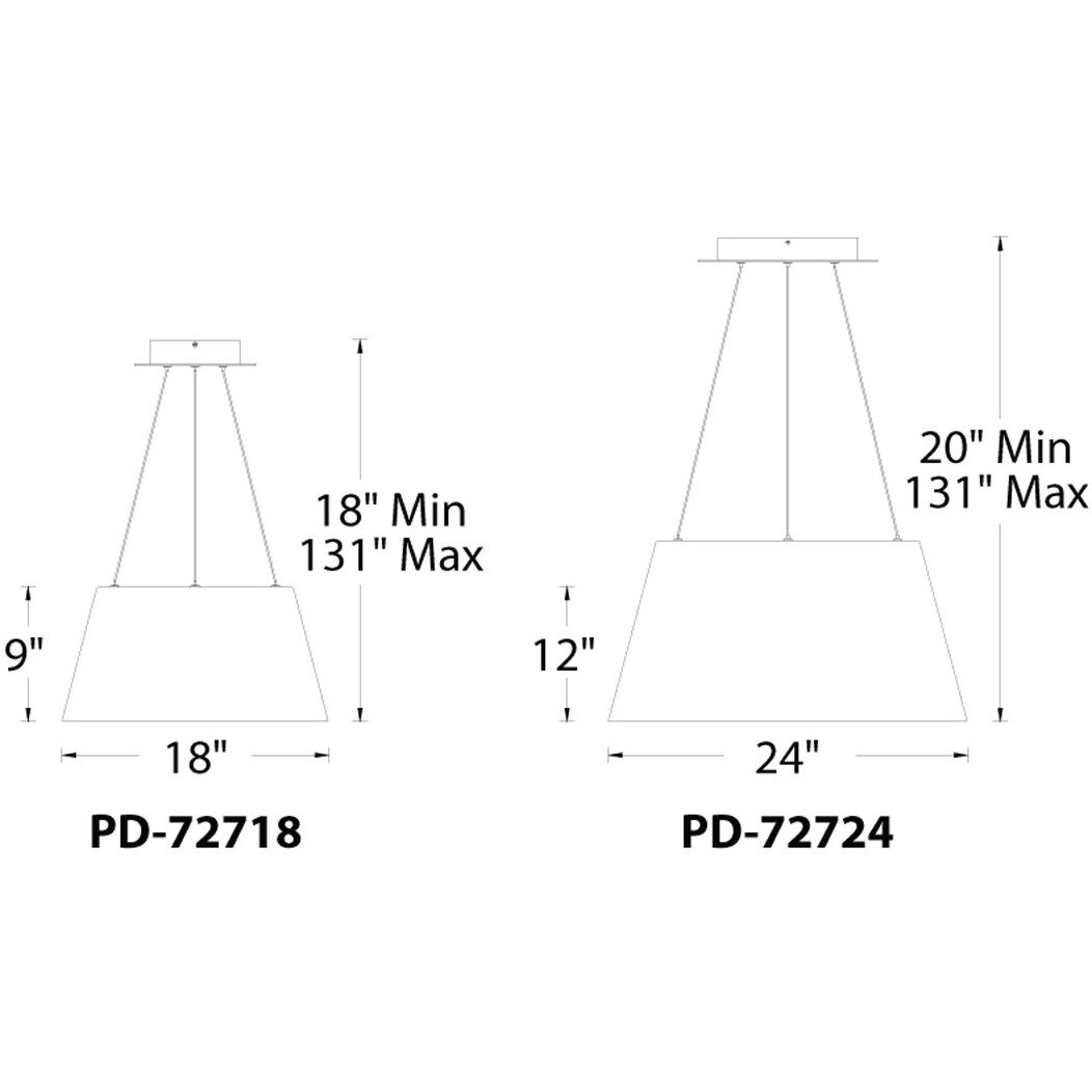 Vida LED 18 inch White Pendant Ceiling Light, dweLED