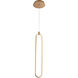 Charmed LED 4 inch Soft Gold Linear Pendant Ceiling Light in 1in, dweLED 