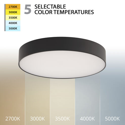 Edgeless Round LED 5 inch Black Flush Mount Ceiling Light