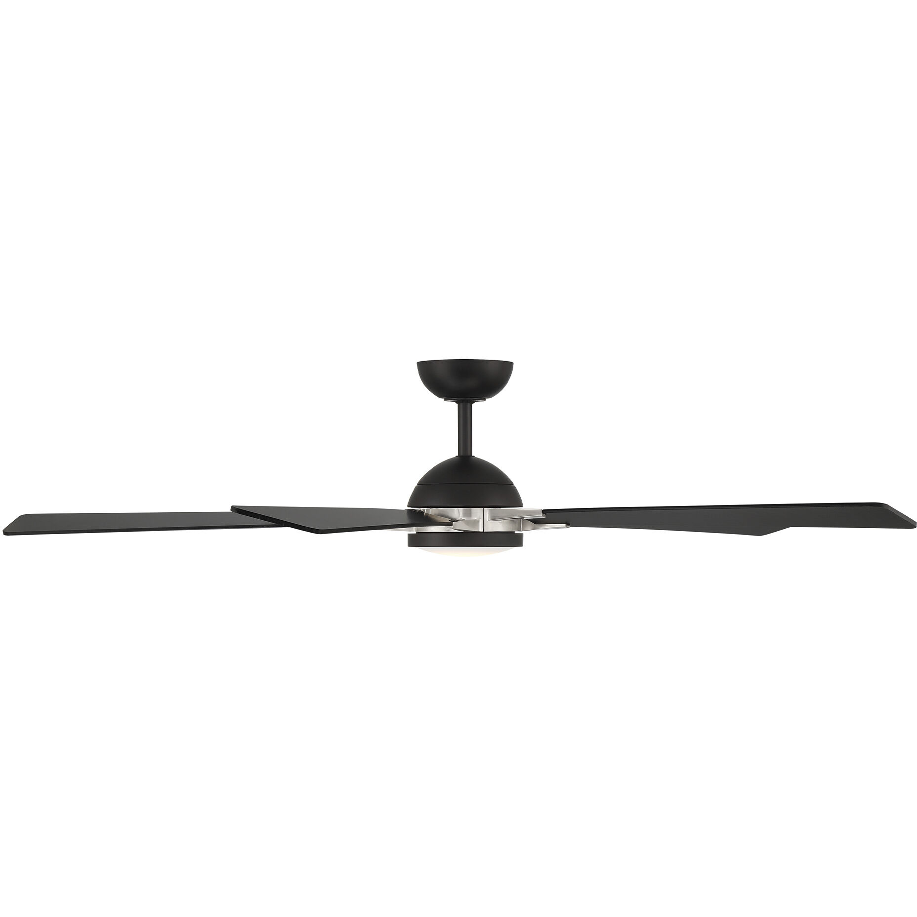Rotary 65 inch Matte Black Brushed Nickel with Matte Black Blades Downrod Ceiling Fans in Brushed Nickel Matte Black