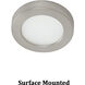 LED Button Light 24 LED 3 inch Brushed Nickel Puck Light in 2700K