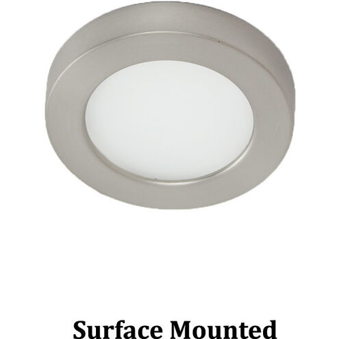 LED Button Light 24 LED 3 inch Brushed Nickel Puck Light in 2700K