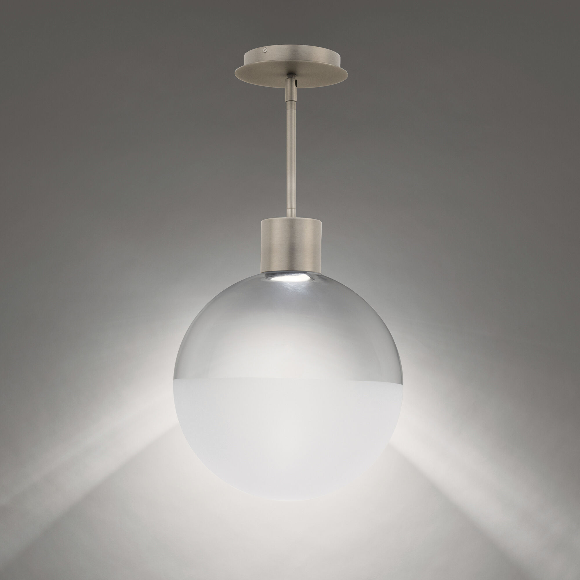 Gaze LED 12 inch Brushed Nickel Pendant Ceiling Light in 2700K, dweLED