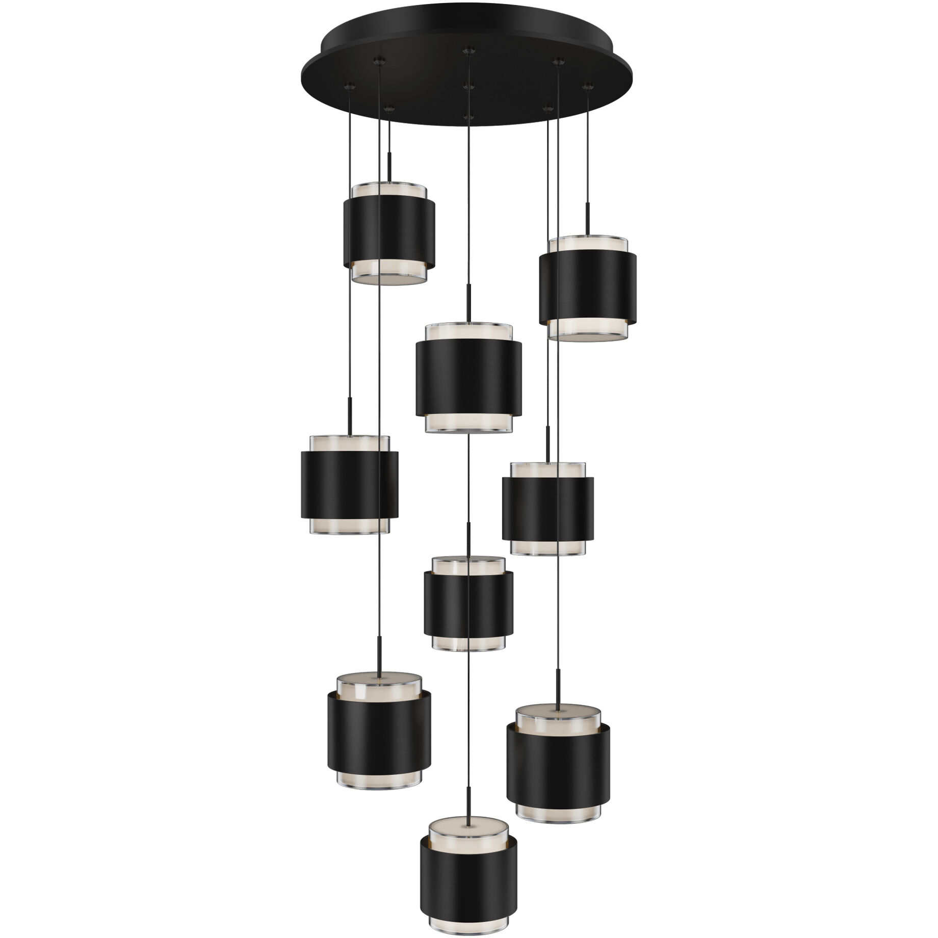 Banded LED 17 inch Black Chandelier Ceiling Light, dweLED