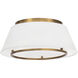 Hailey LED 16 inch Aged Brass Flush Mount Ceiling Light, dweLED